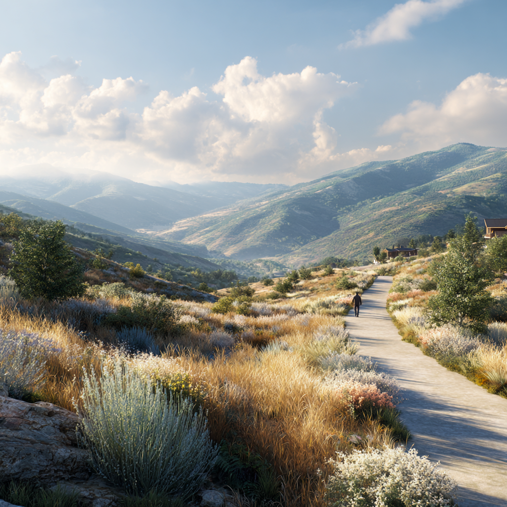 Quiet mountain setting supporting reflection and recovery milestones