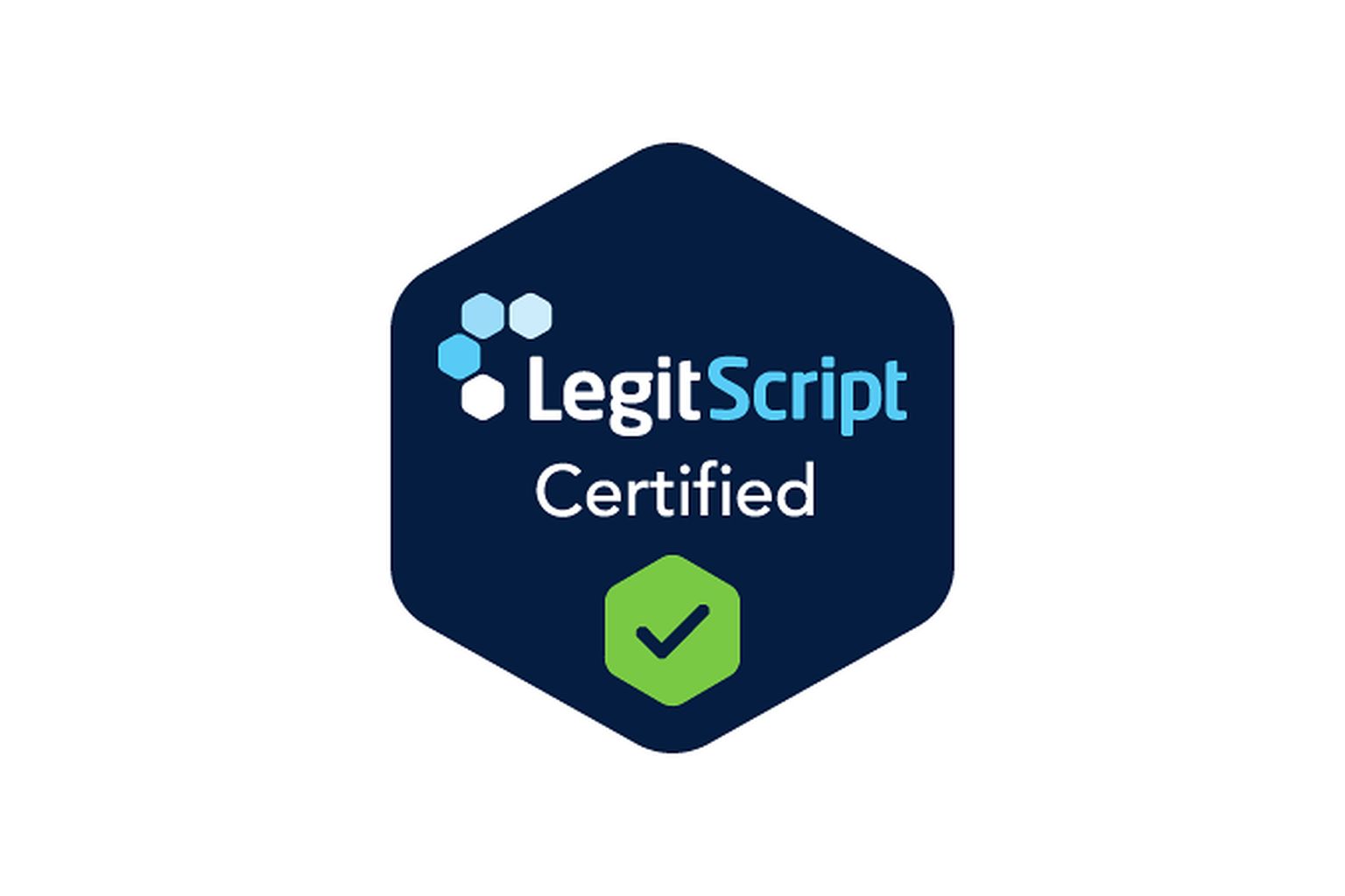 LegitScript certification logo for Alpine Recovery Lodge residential treatment program