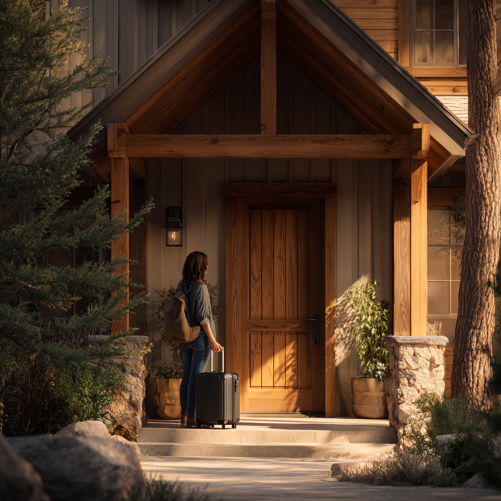 A person arriving calmly for residential treatment in a quiet, supportive environment, representing a safe and welcoming start to care.