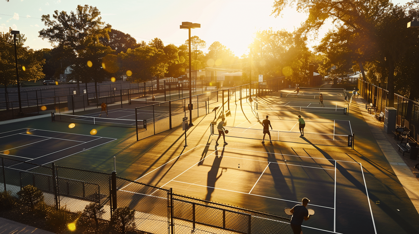 Pickleball players enjoying courts at The Pickleball Playground
